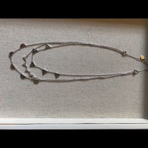 Stella & Dot Silver Three Strand Necklace